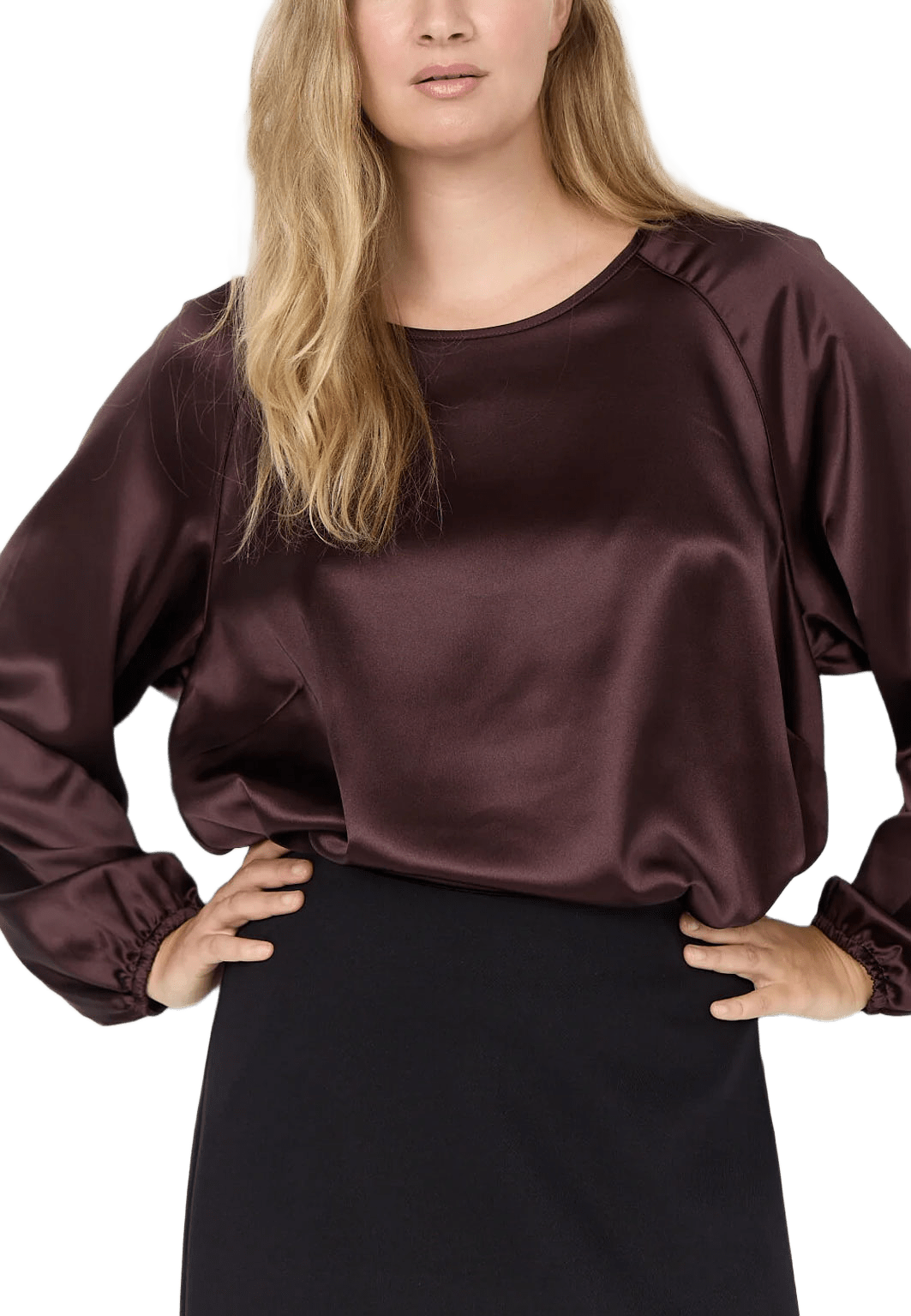 WA-AMALIA 6 BLOUSE, från Wasabi Concept, i färgen Chocolate Plum.