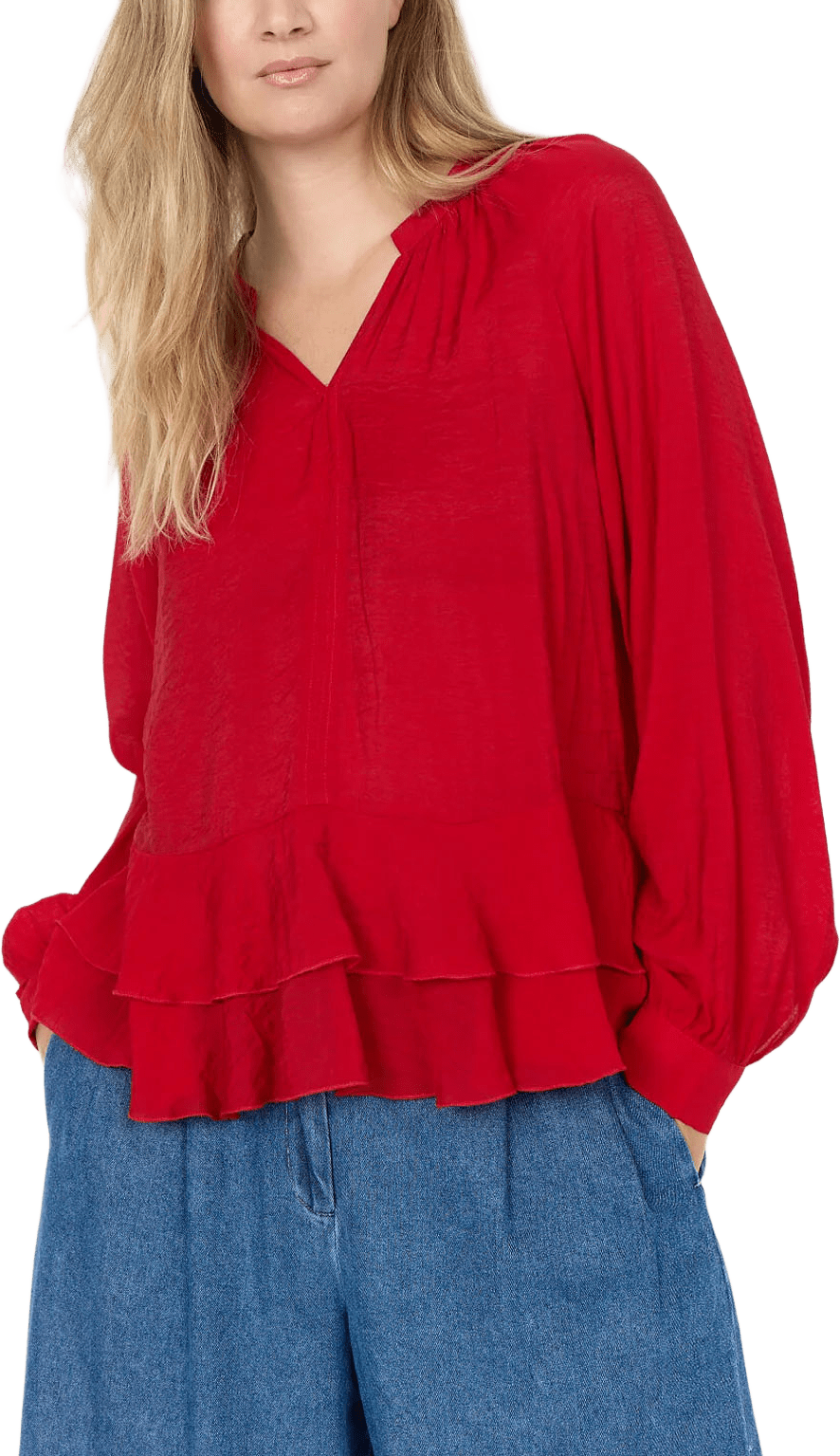 WA-JUDIT 2 BLOUSE, från Wasabi Concept, i färgen Savvy Red.