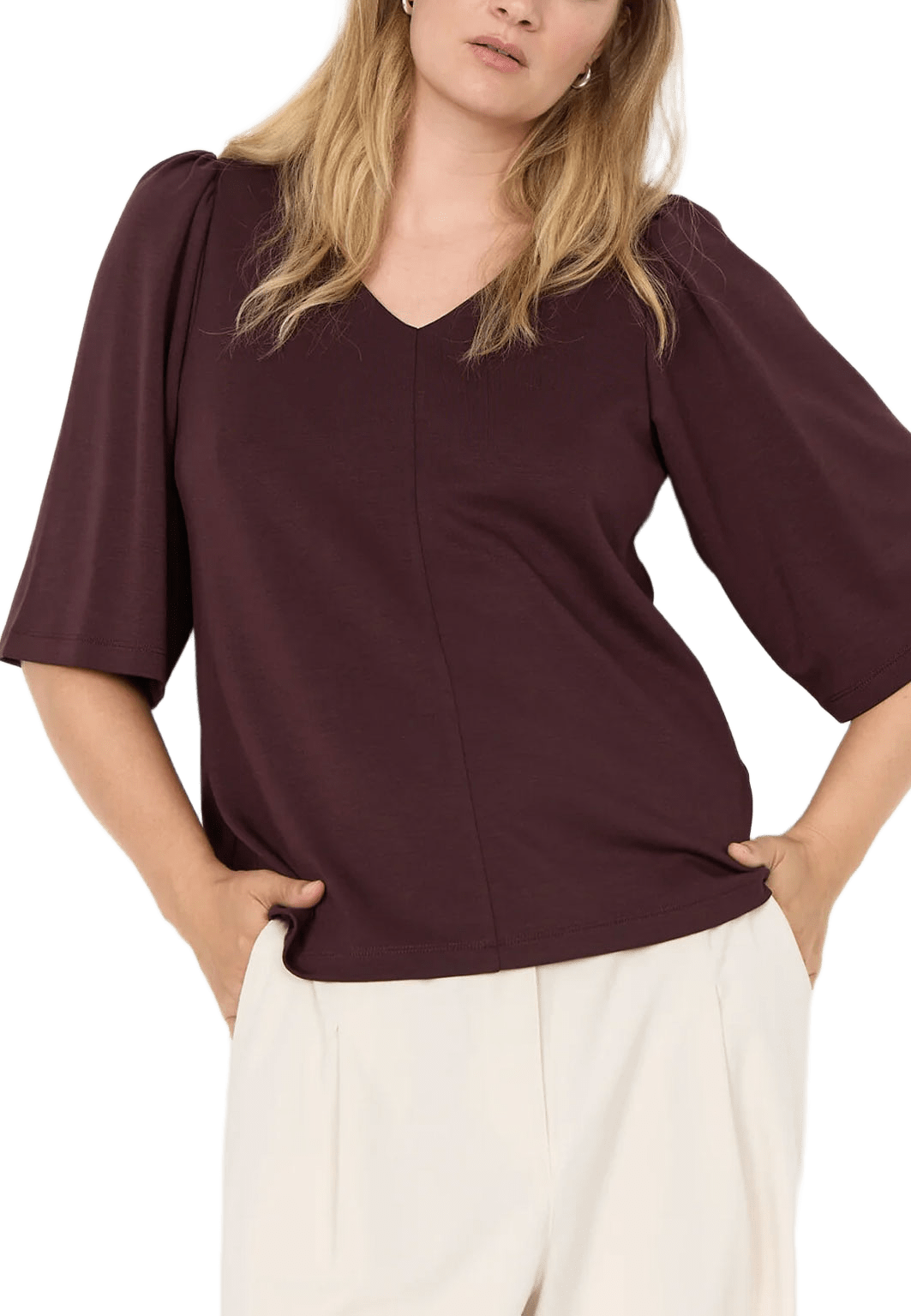 WA-SABINA 70 BLOUSE, från Wasabi Concept, i färgen Chocolate Plum.