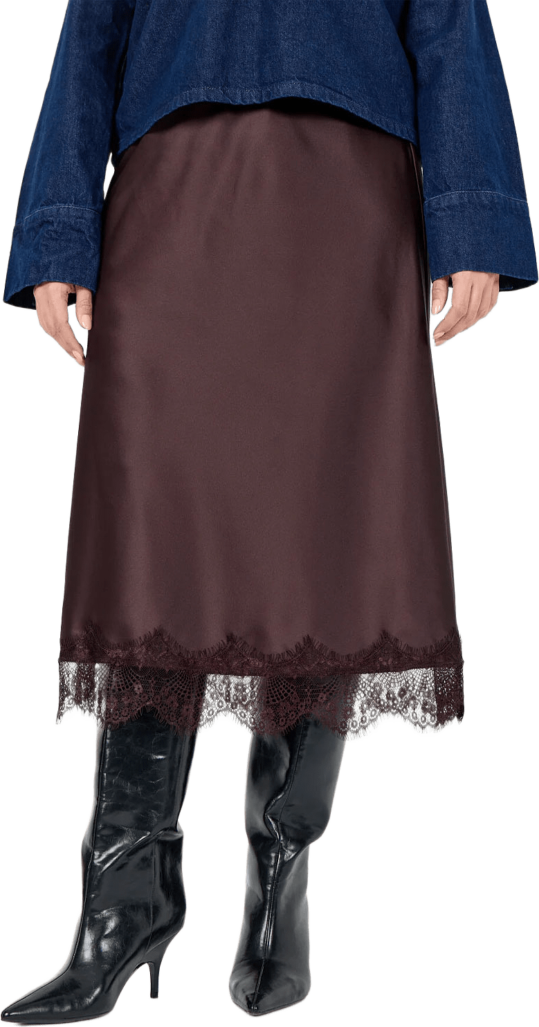 WA-AMALIA 7 SKIRT, från Wasabi Concept, i färgen Chocolate Plum.