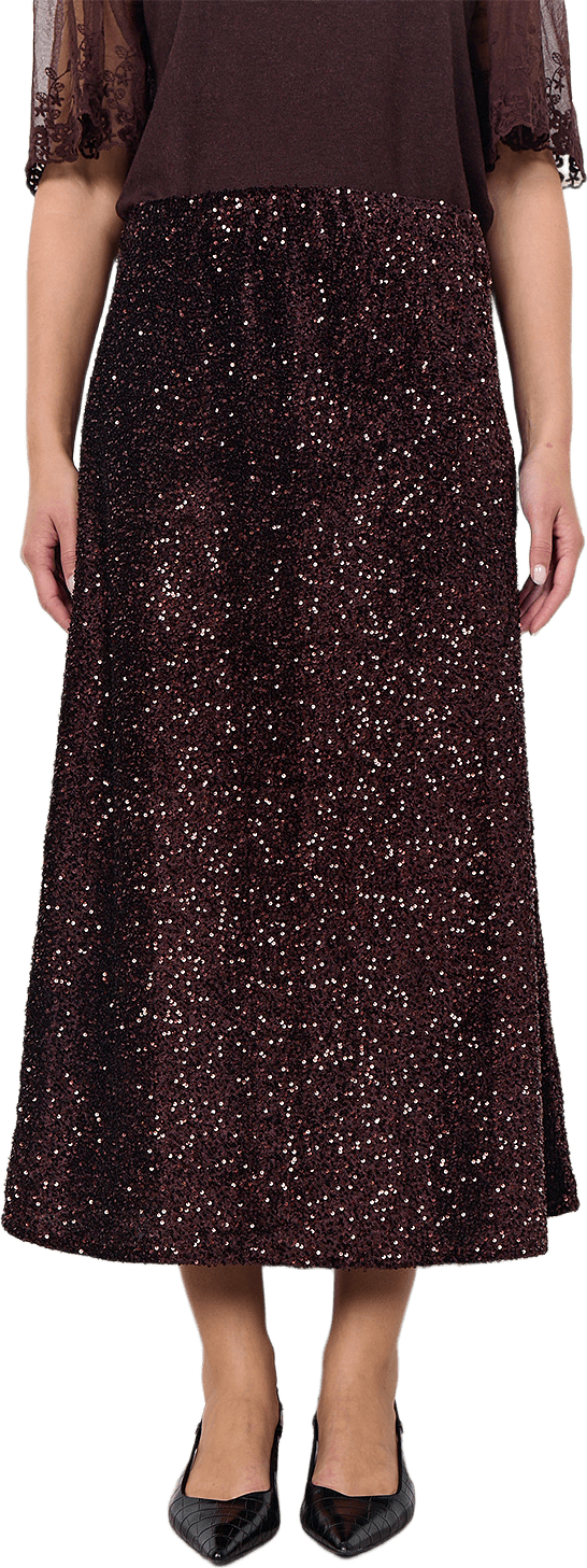 Jasleen 4 Skirt, från Soyaconcept, i färgen Chocolate Plum.