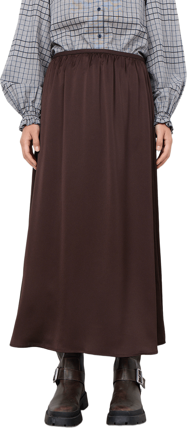 Jacey 3 Skirt, från Soyaconcept, i färgen Chocolate Plum.
