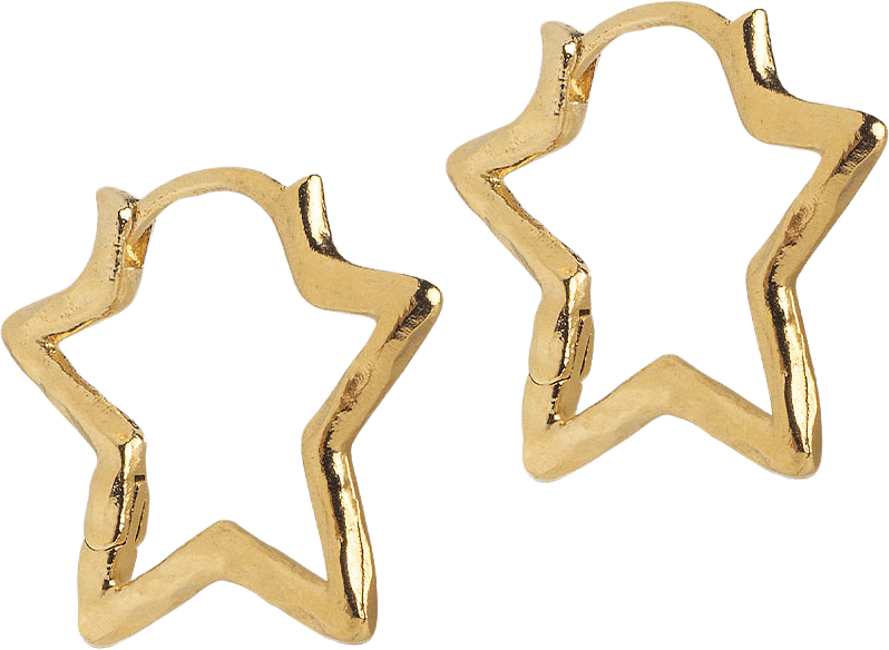 Hoops, Organic Star Medium, från ENAMEL Copenhagen, i färgen Gold Plated.