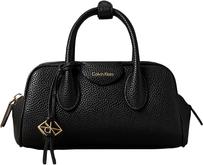 Emblem trio Pebble Crossover Bag, från Calvin Klein, i färgen Black / Antique Light Gold.