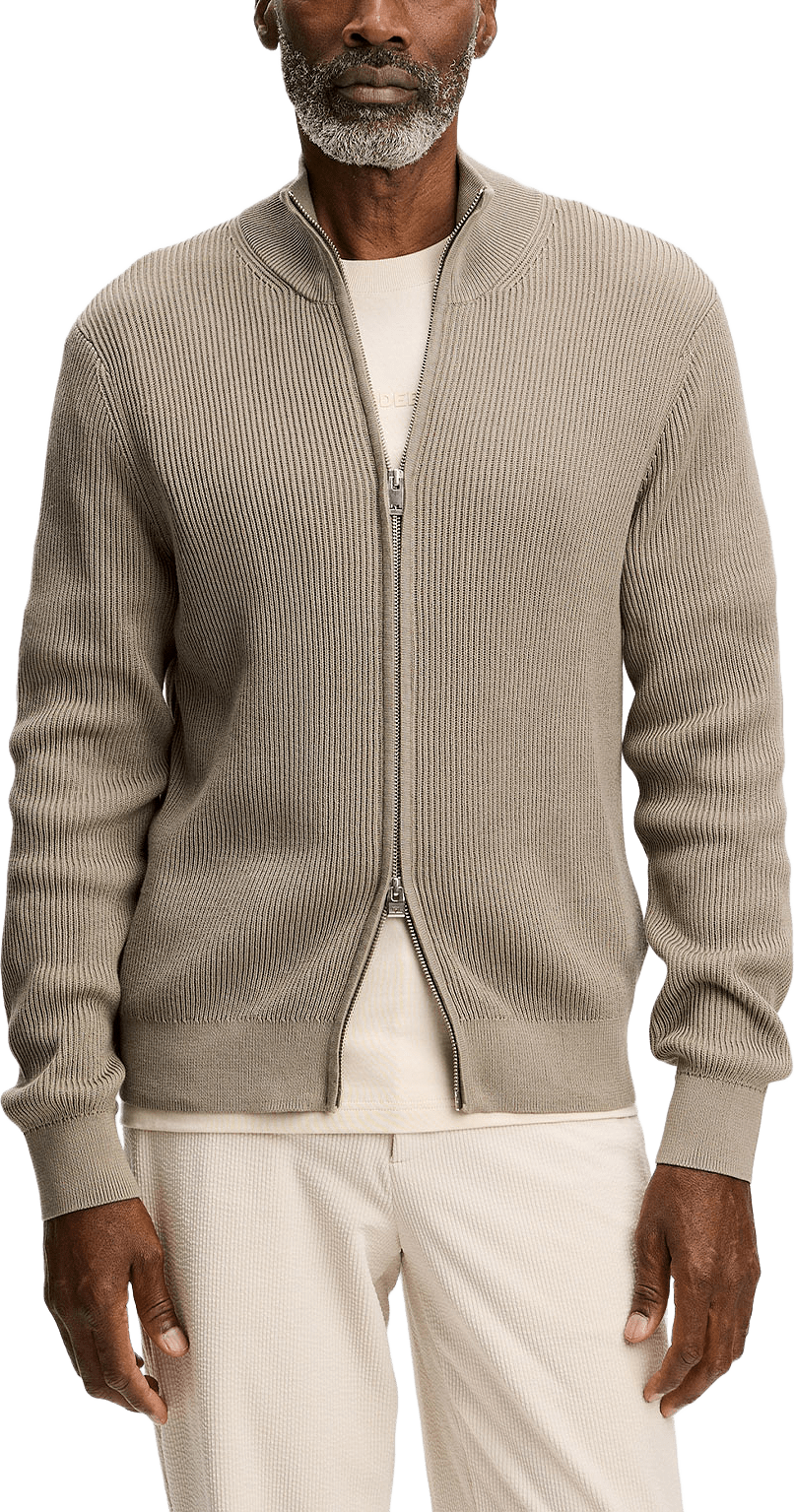 Alexis Full Zip Cardigan, från J.Lindeberg, i färgen Brindle.