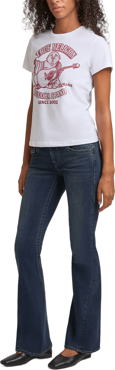 Joey Low Rise Flare Flap, från True Religion, i färgen Heather.
