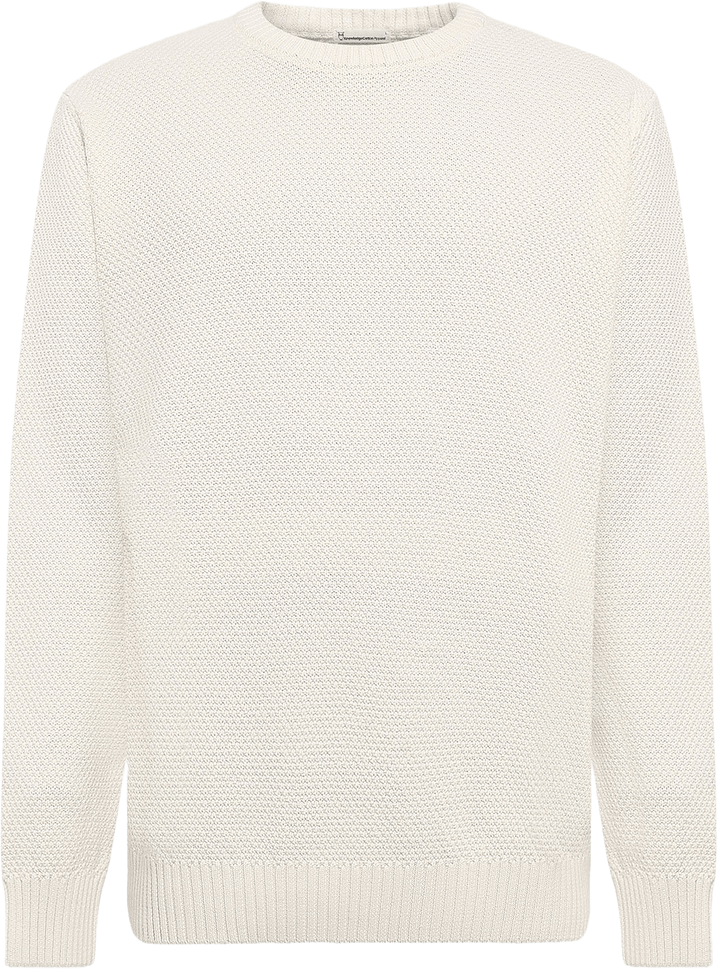 Crew Neck Sweater, från Knowledge Cotton Apparel, i färgen 1387 Egret.