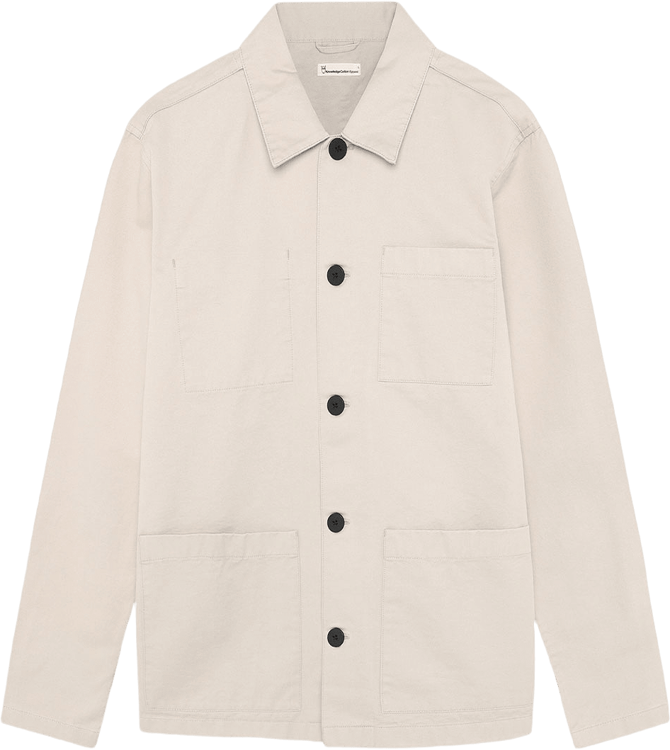 Twill Overshirt, från Knowledge Cotton Apparel, i färgen 1228 Light Feather Gray.
