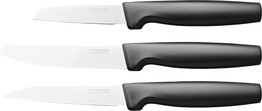 Knivset litet FF 3 delar GRS, från Fiskars, i färgen Svart / Orange.