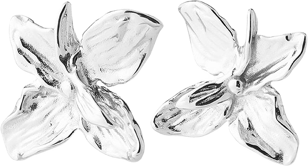 TRACE flower earrings silver-plated, från Pilgrim, i färgen Silver Plated.