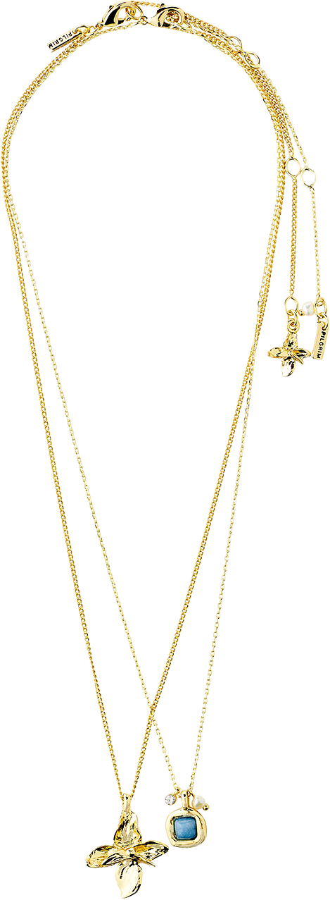 TRACE necklaces 2-in-1 set, gold-plated, från Pilgrim, i färgen Gold Plated.