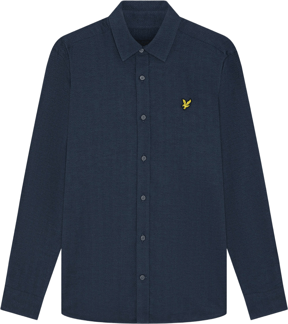 Herringbone Flannel Shirt, från Lyle & Scott, i färgen Dark Navy.