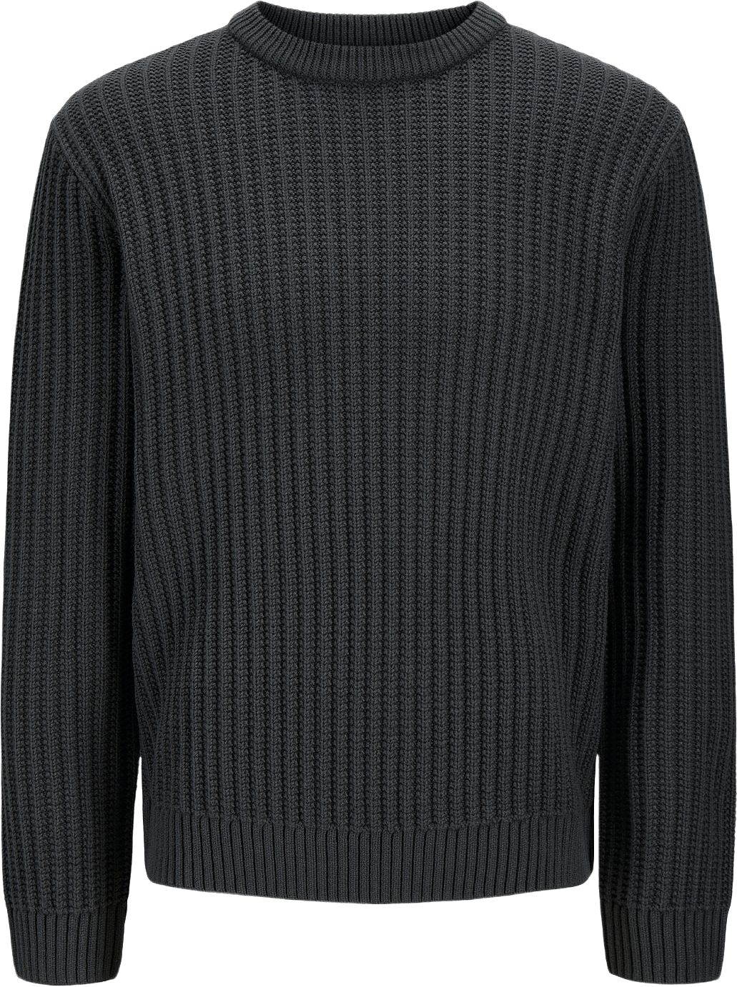 Jaxon Knit Crewneck, från Jack & Jones, i färgen Asphalt.