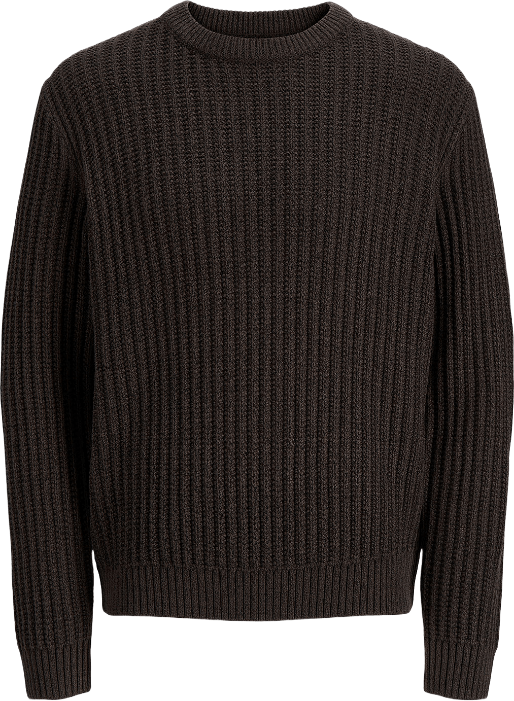 Jaxon Knit Crewneck, från Jack & Jones, i färgen Mulch Twisted Black.