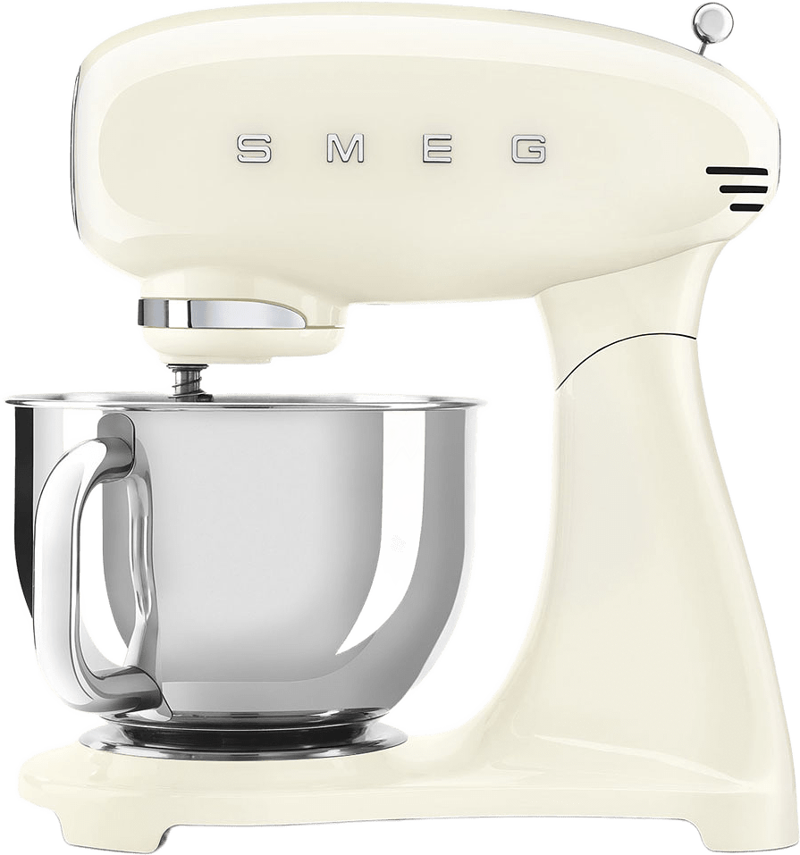 Stand Mixer Full Color Black 50's Style, från Smeg, i färgen Cream.