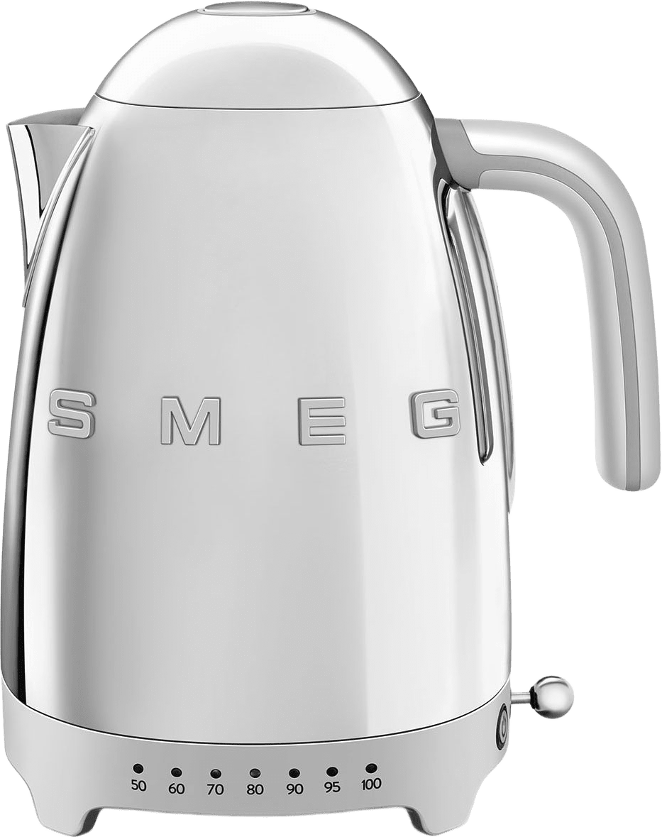 Kettel - Variable Temperature Red 50's Style, från Smeg, i färgen Steel.