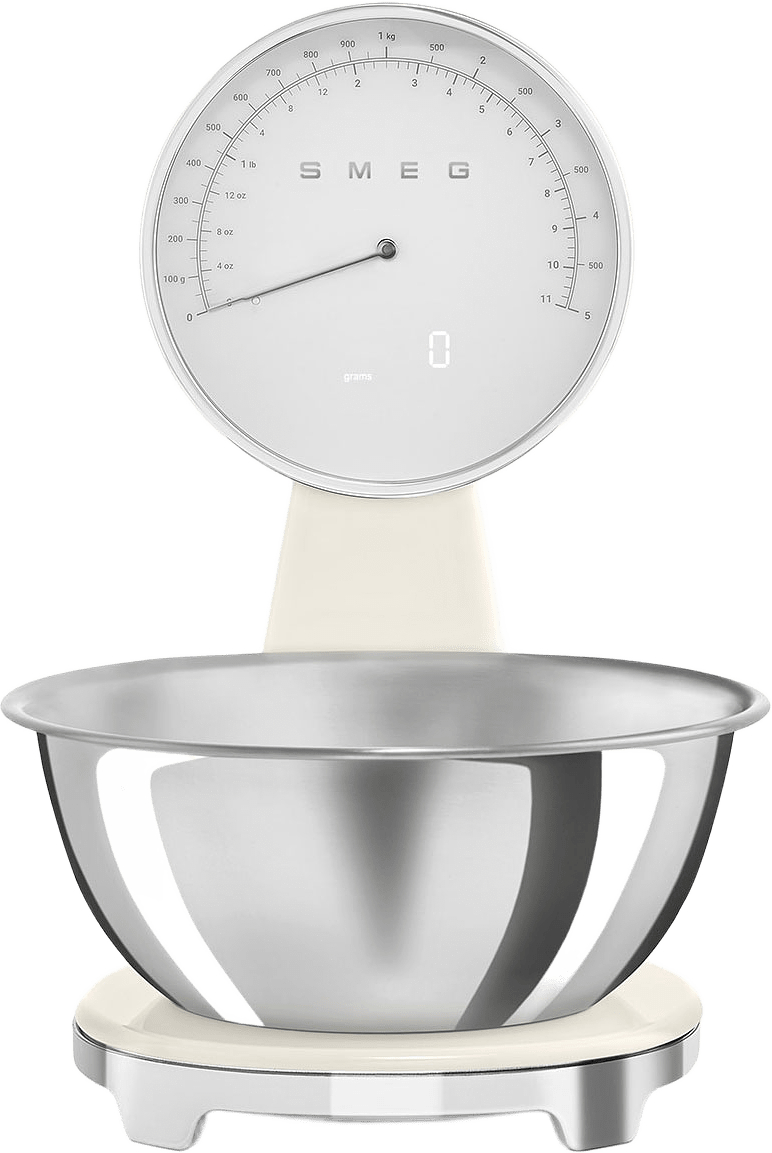 Digital Analog Kitchen Scale - Bl Ww 50's Style, från Smeg, i färgen Cream.