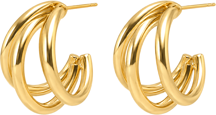 Pipe Earrings, från WOS, i färgen Gold.