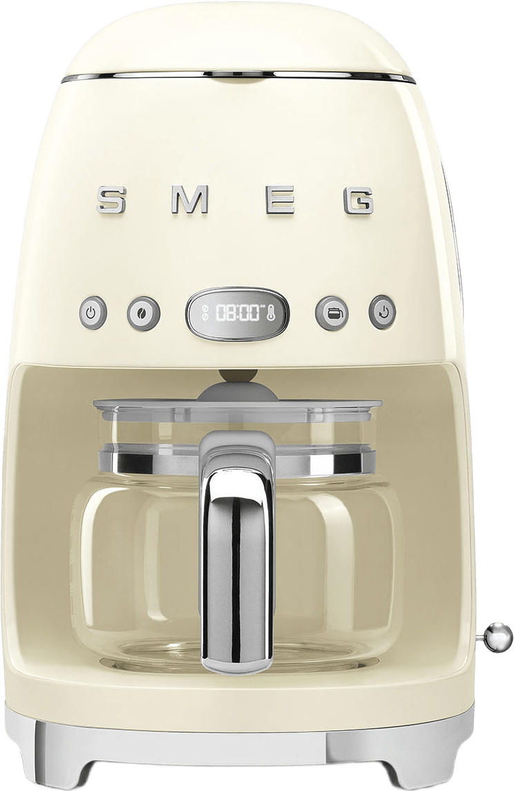 Drip Filter Coffee Machine Eu Black 50's Style, från Smeg, i färgen Cream.