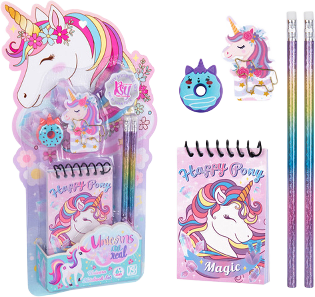 Unicorn Skrivset – 5 delar, från SUNTOY, i färgen Pink.