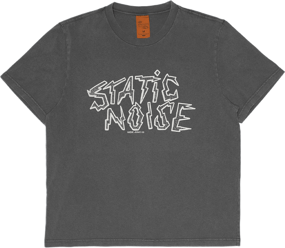Roy Short T-Shirt Static Noise Antracite, från Nudie Jeans, i färgen Antracite.