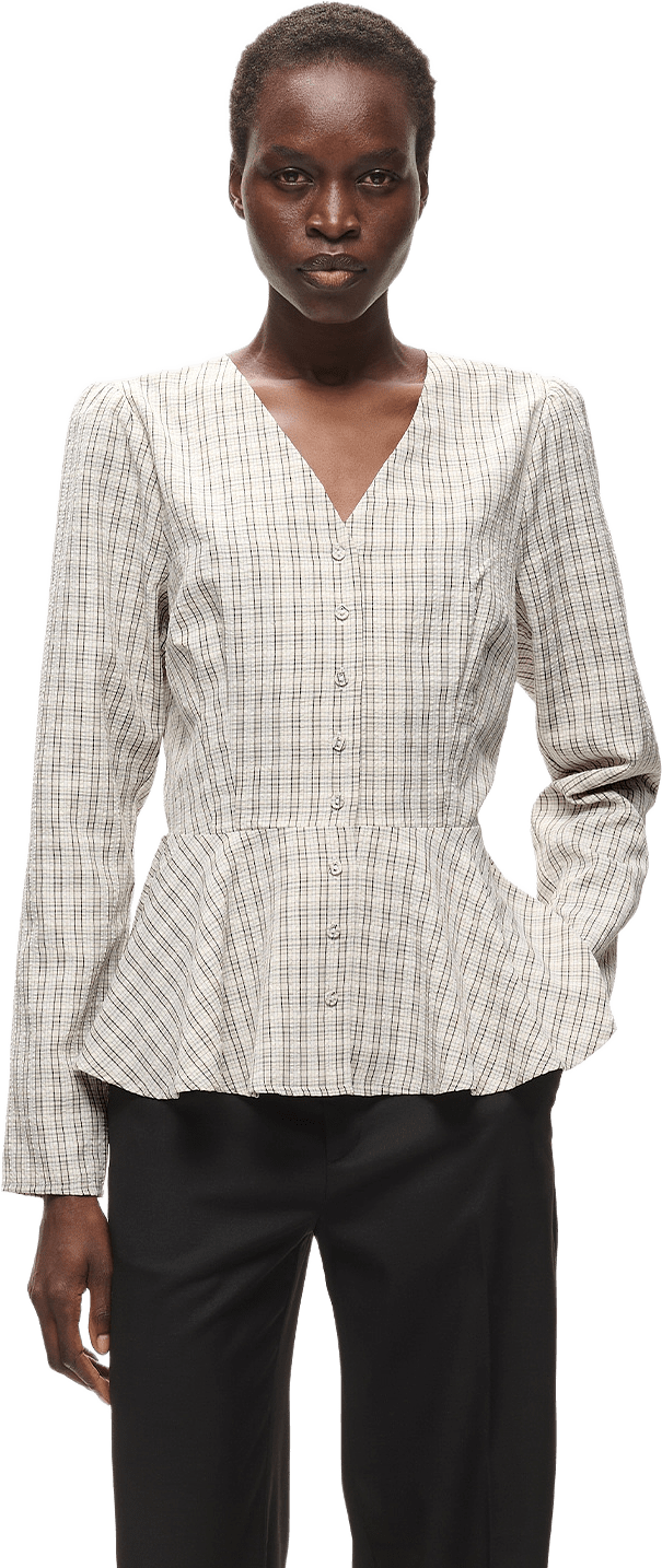 SURAIW BLOUSE, från Inwear, i färgen Light Mini Striped Check.