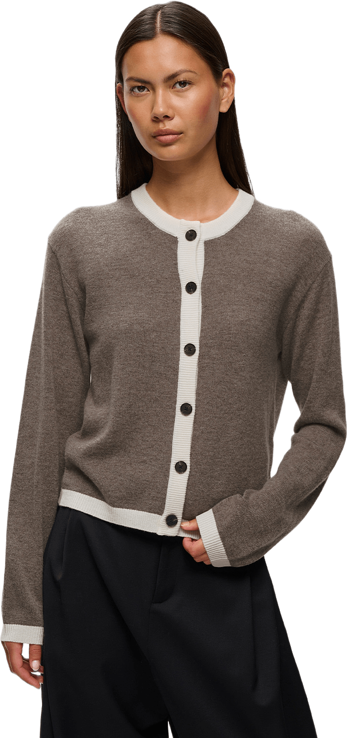 TALLYIW MONIKA CARDIGAN, från Inwear, i färgen Chocolate Brown Melange.