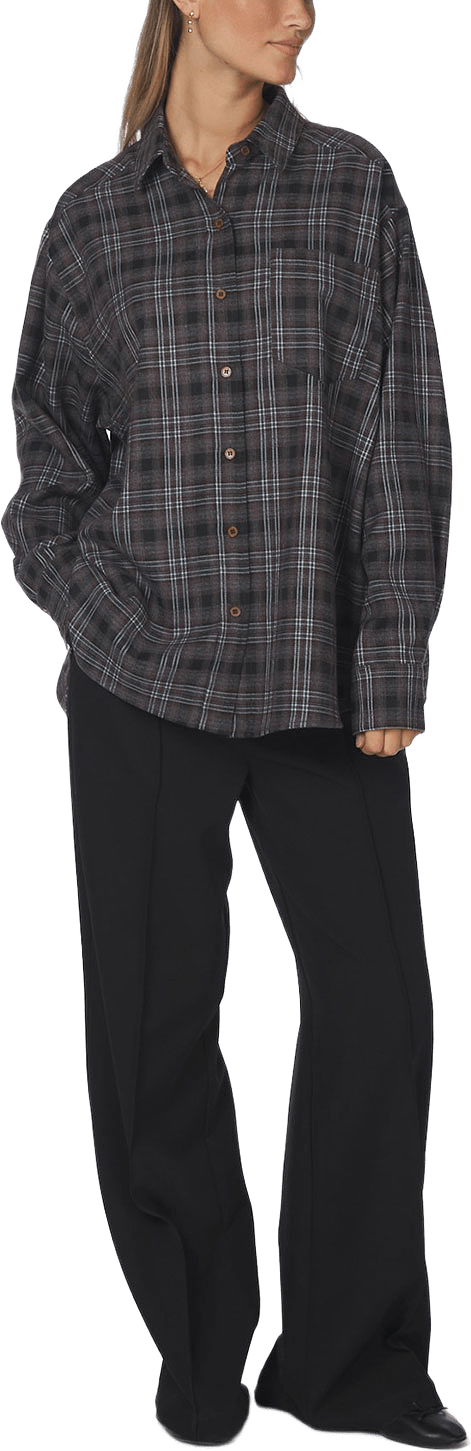 Dalma Flannel Check Shirt, från Neo Noir, i färgen Warm Grey.