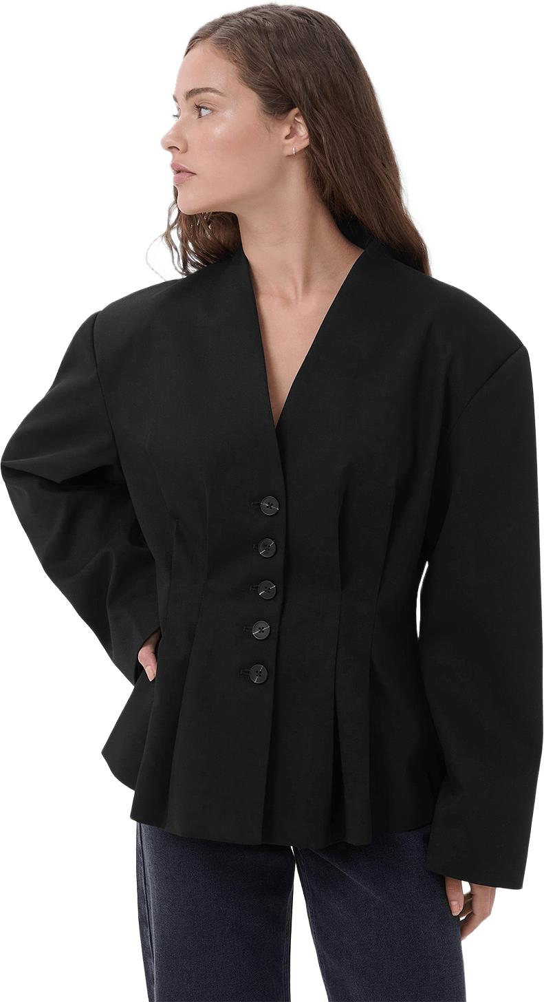 MWEvelina Shaped Blazer, från My Essential Wardrobe, i färgen Black.
