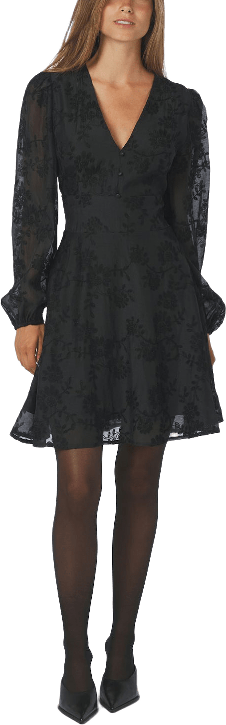 Milly Embroidery Dress, från Neo Noir, i färgen Black.