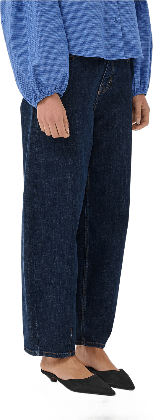 Jeans Barrel Mwlucy 187, från My Essential Wardrobe, i färgen Dark Blue Un-wash.