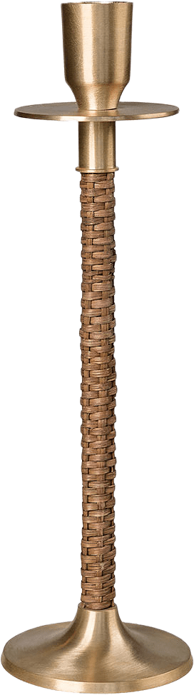Ljusstake mässing/flätad, från ERNST, i färgen Mässing.