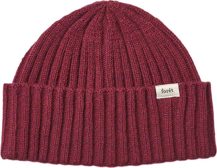 Mouline Rib Beanie, från Forét, i färgen Sumac Red.