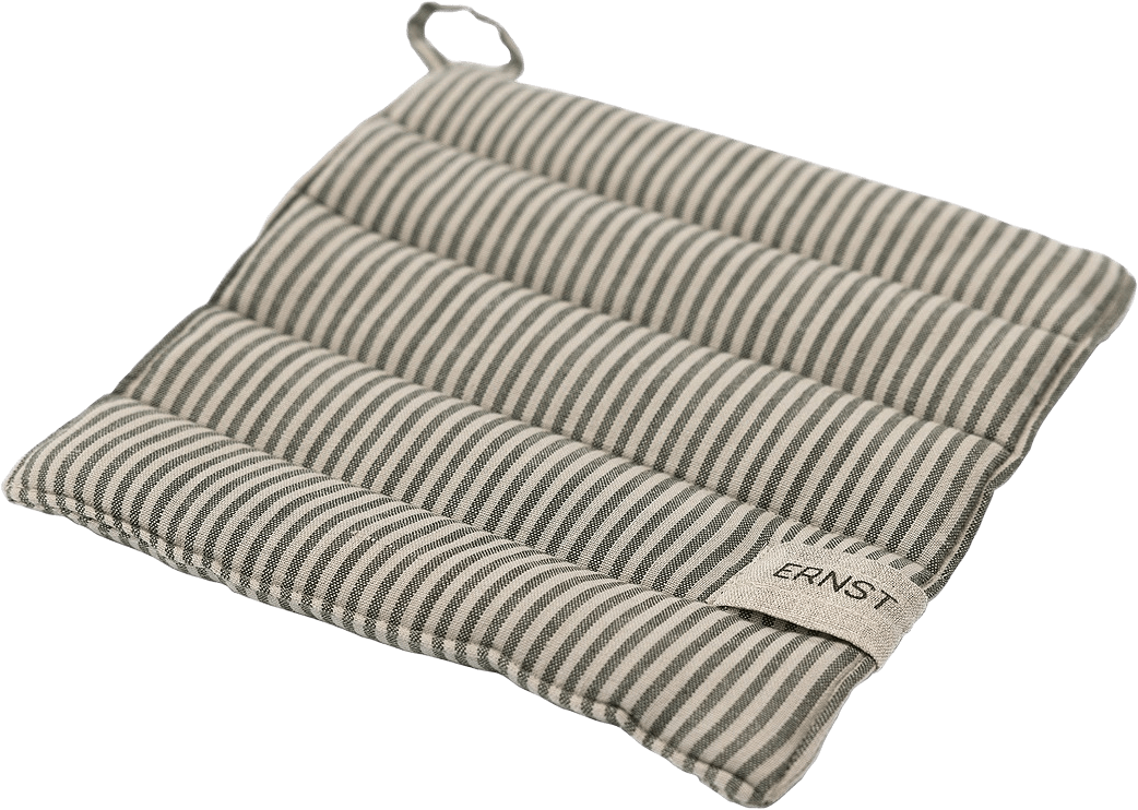 Grytlapp randig grön/beige, från ERNST, i färgen Grön/Beige.