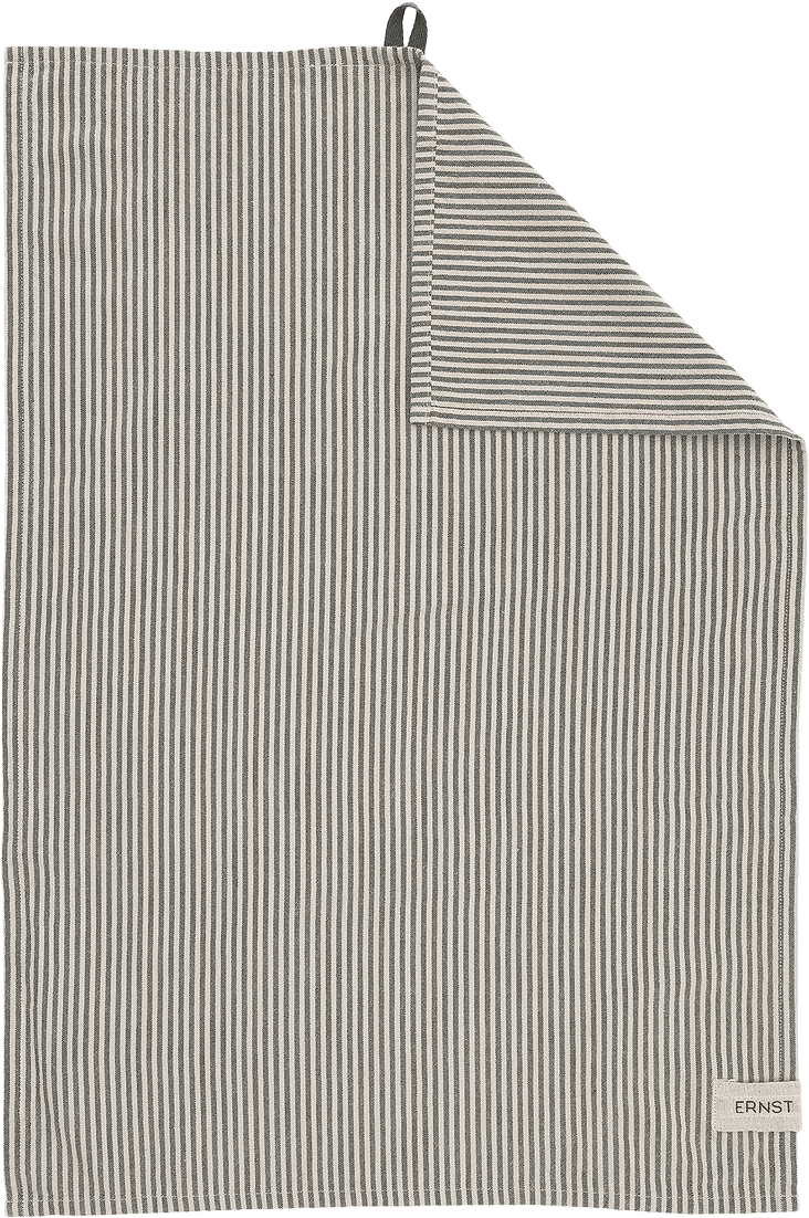 Kökshandduk 47x70 randig grön/beige, från ERNST, i färgen Grön/Beige.