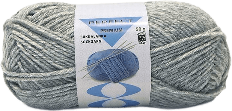 Sockgarn 50 gr, från Trend-Tex, i färgen Ljusgrå Melerad.