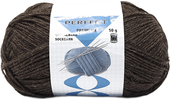 Sockgarn 50 gr, från Trend-Tex, i färgen Brun Melerad.