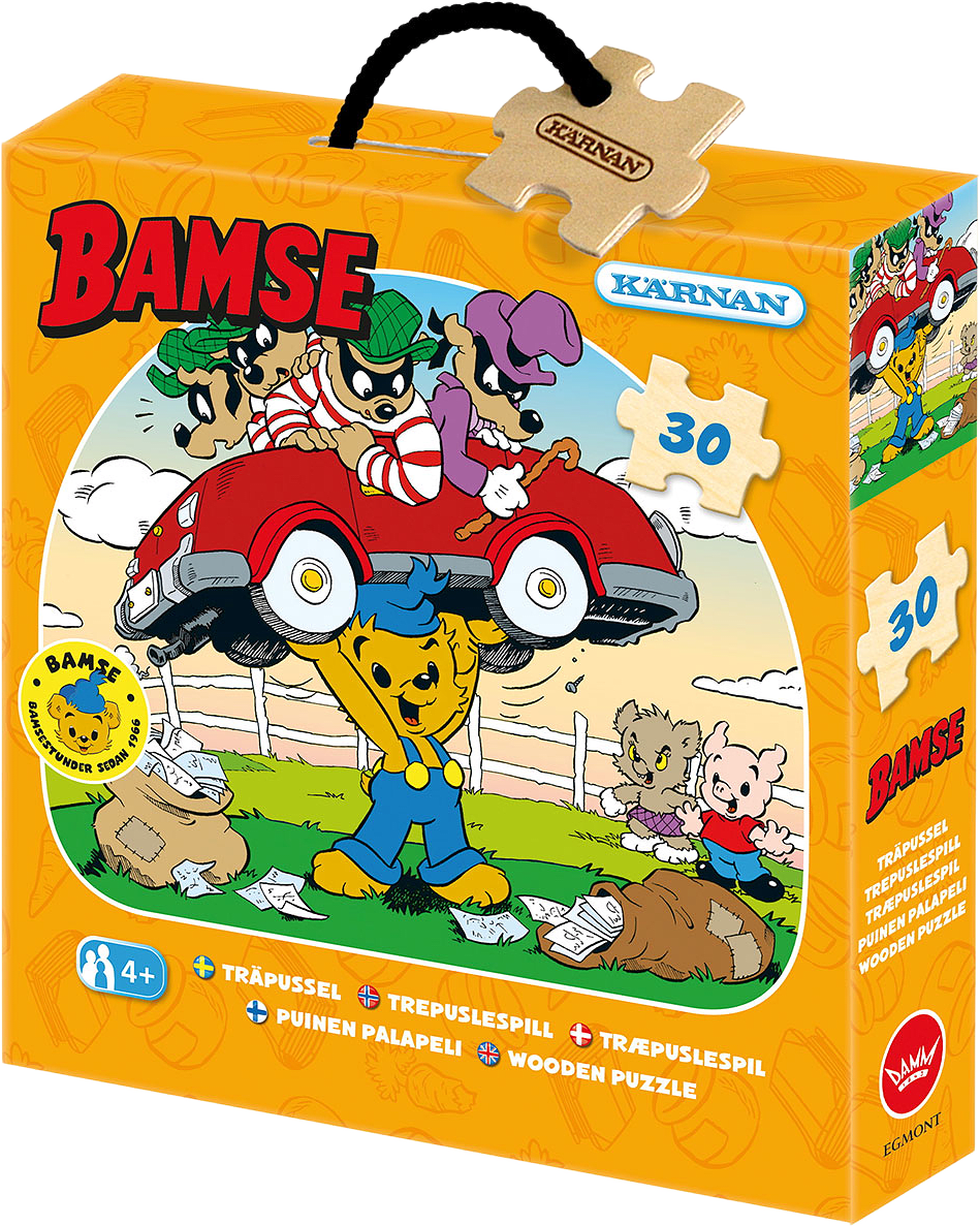 Träpussel 30 Bitar Bamse Skurkpussel, från KÄRNAN.