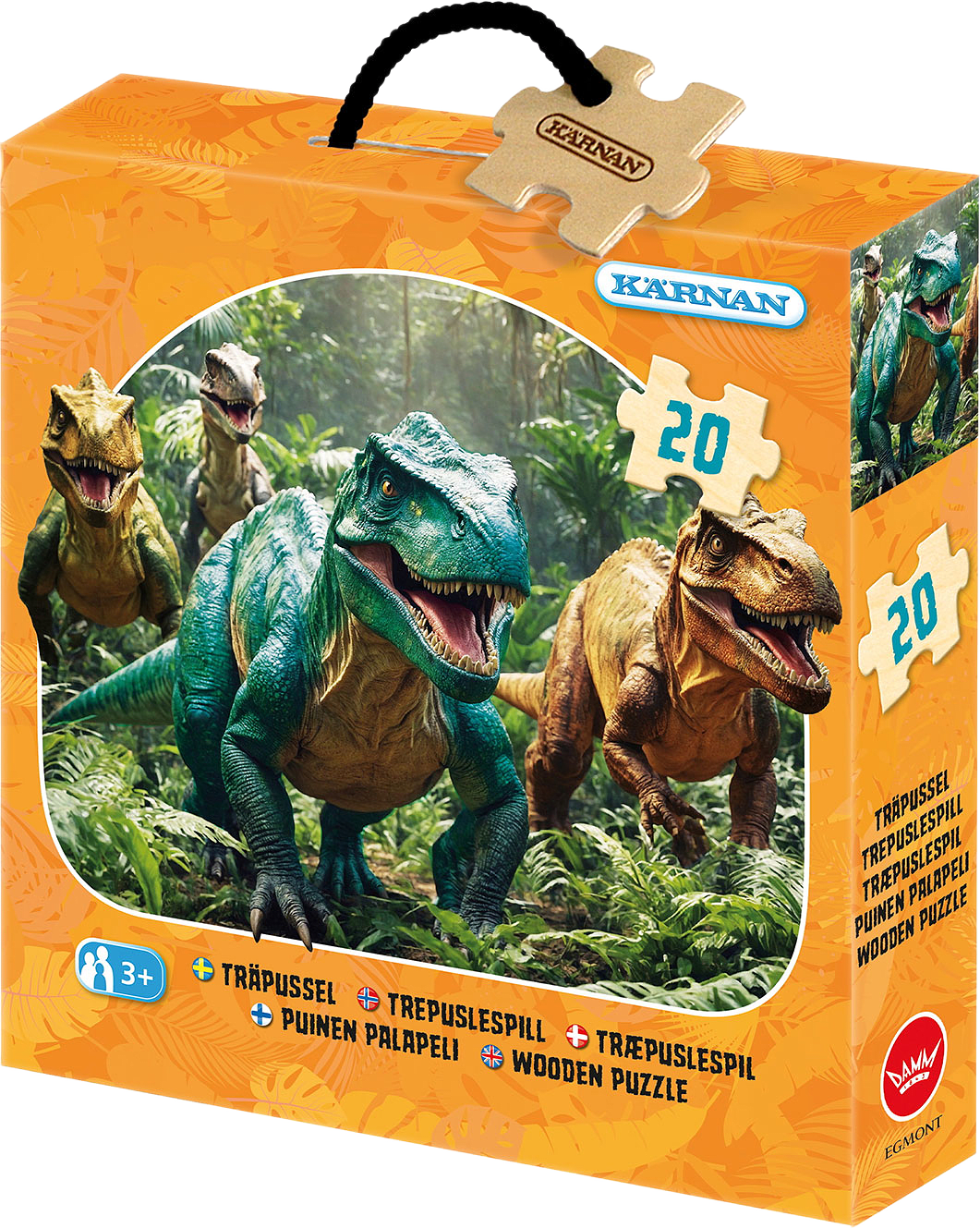 Träpussel 20 Bitar Dinosaurier, från KÄRNAN.