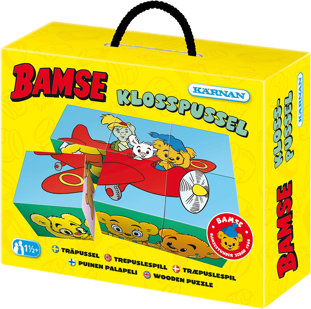 Klosspussel I Trä 6 Bitar Bamse, från KÄRNAN.