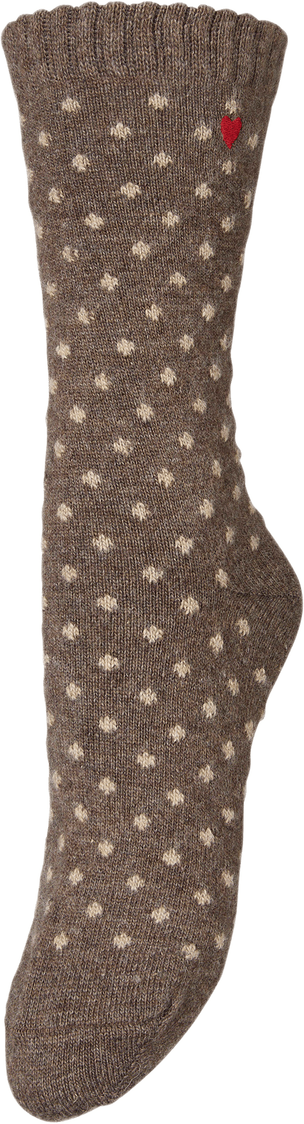 Dotted Wola Sock, från Becksöndergaard, i färgen Hot Fudge Brown.