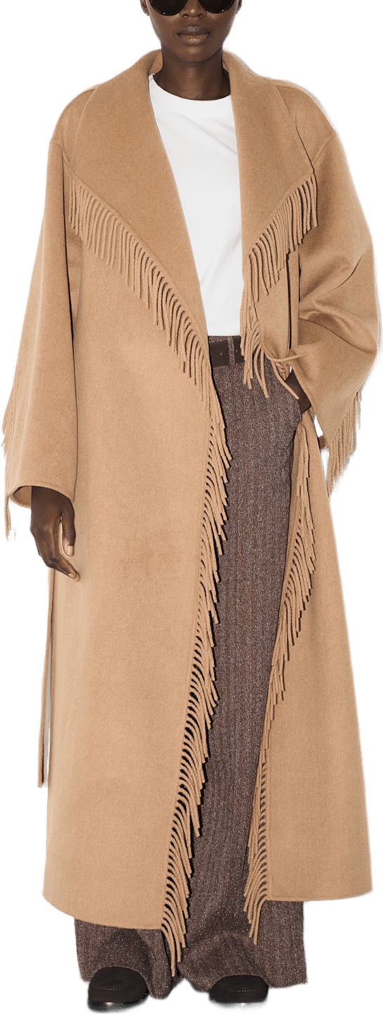 Delia Fringe Coat, från Twist & Tango, i färgen Camel.
