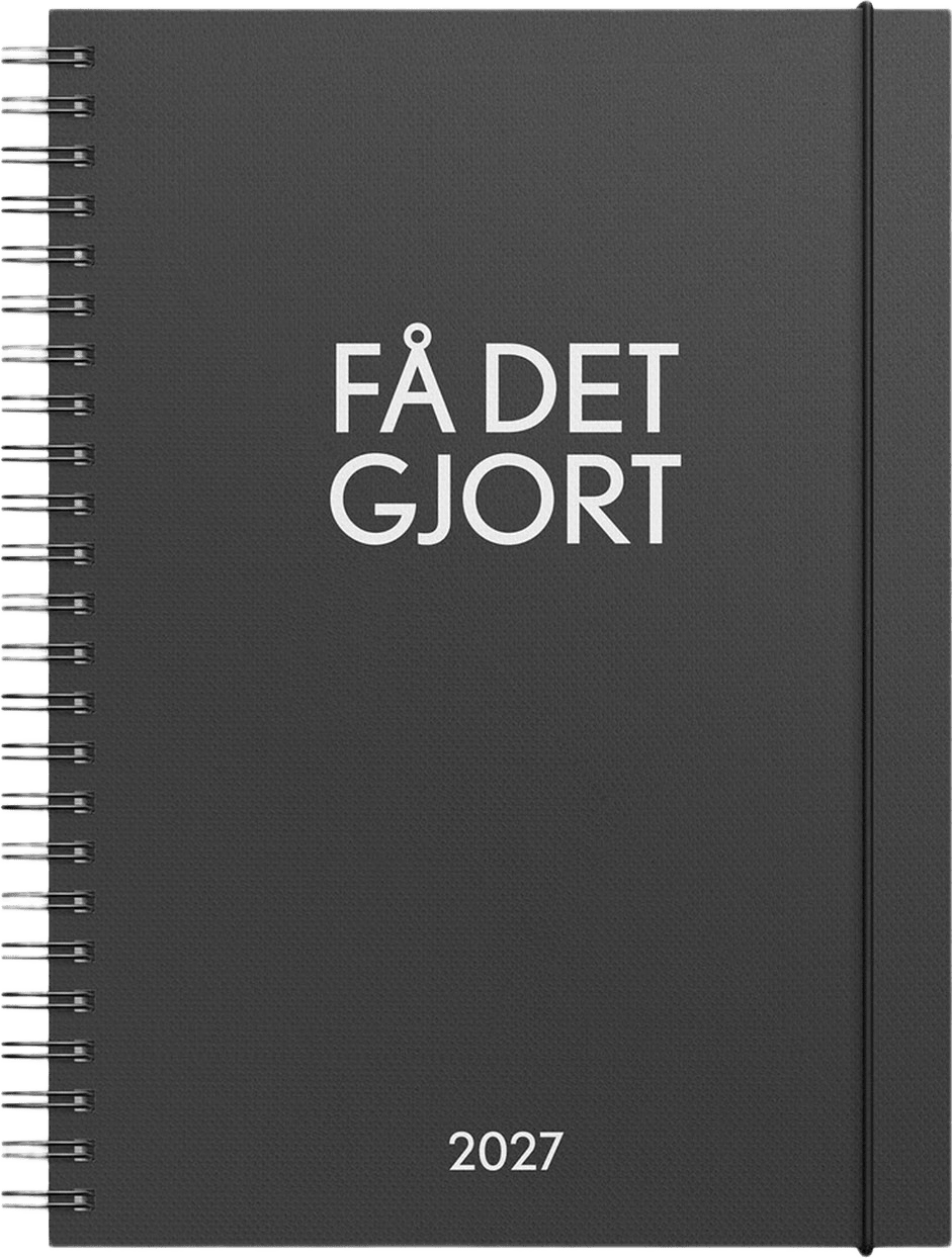 Kalender Få det gjort 2027 svart, från Burde, i färgen Svart.