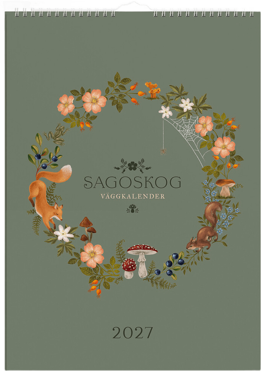 Väggkalender 2027 Sagoskog, från Burde, i färgen Flerfärgad.