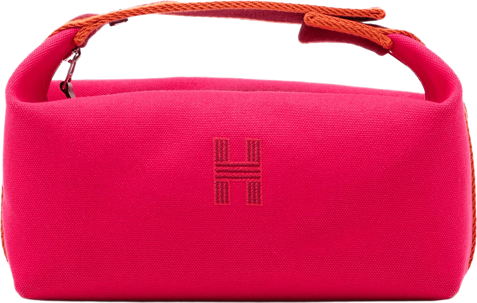 Hermès Small Canvas Bride A Brac Case, från Luxclusif, i färgen dark pink.