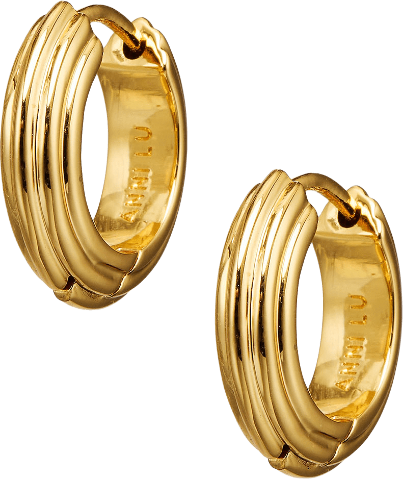 Golden Deco Hoops Petit, från Anni Lu, i färgen Gold.