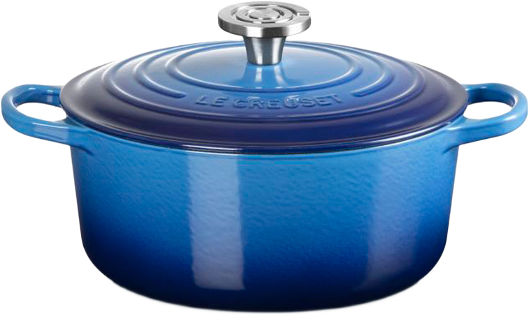 Signature gjutjärn rund gryta 24cm, från Le Creuset, i färgen Azure Blue.