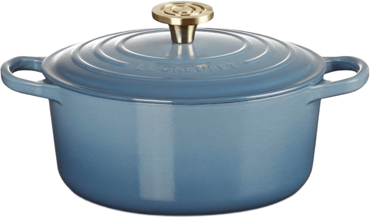 Signature gjutjärn rund gryta 24cm, från Le Creuset, i färgen Chambray.