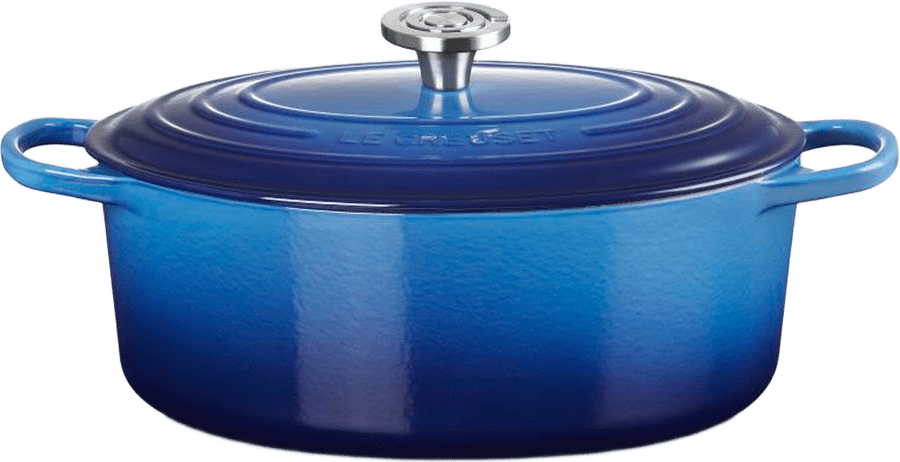 Signature gjutjärn oval gryta 31cm, från Le Creuset, i färgen Azure Blue.