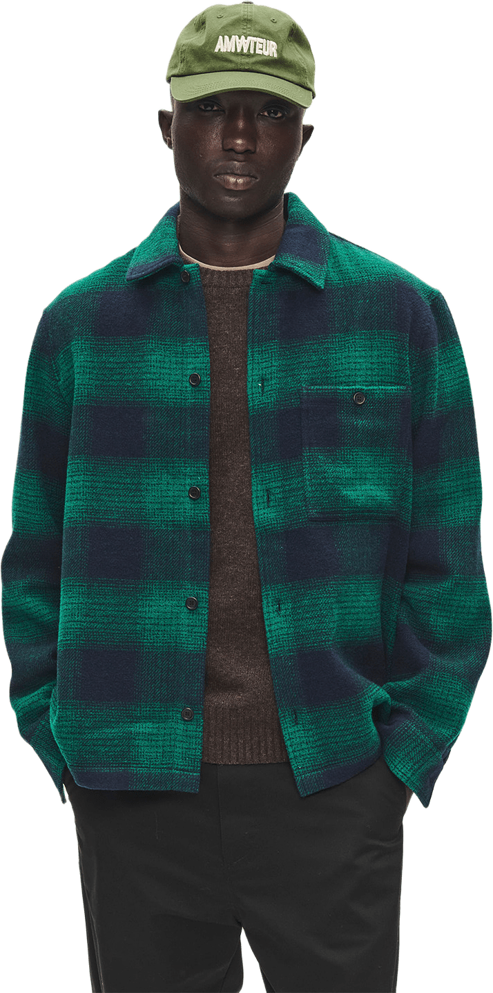 WWClay overshirt 25520, från Wood Wood, i färgen Lush Meadow Check.